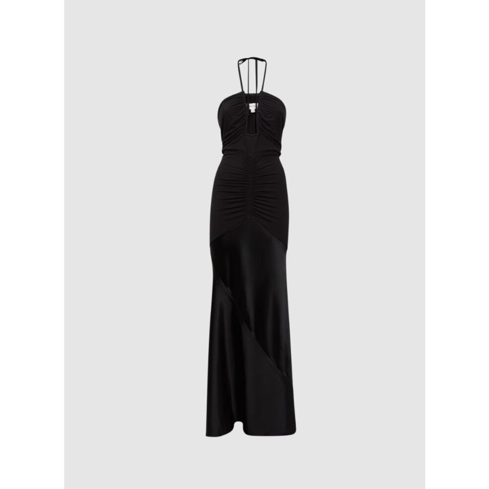 🖤 REISS Thalia Black Sculpted Jersey Mix Bodycon Dress Size 8 NWT - Picture 3 of 14